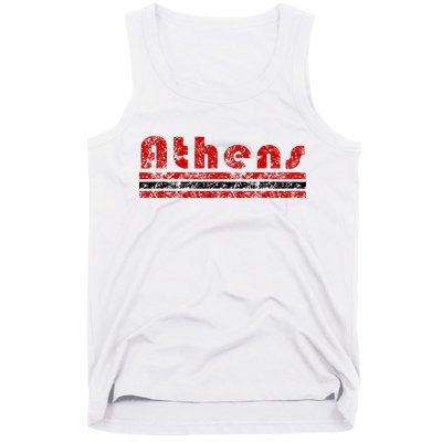 Athens Georgia Retro Three Stripe Weathered Tank Top