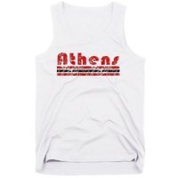 Athens Georgia Retro Three Stripe Weathered Tank Top