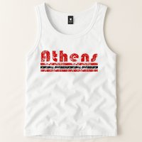 Athens Georgia Retro Three Stripe Weathered Tank Top