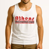 Athens Georgia Retro Three Stripe Weathered Tank Top