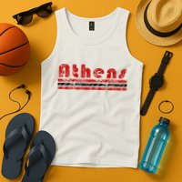 Athens Georgia Retro Three Stripe Weathered Tank Top