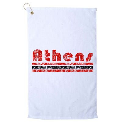 Athens Georgia Retro Three Stripe Weathered Golf Towel
