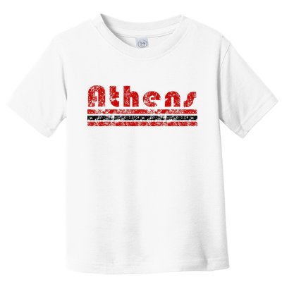 Athens Georgia Retro Three Stripe Weathered Toddler T-Shirt