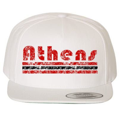 Athens Georgia Retro Three Stripe Weathered Wool Snapback Cap
