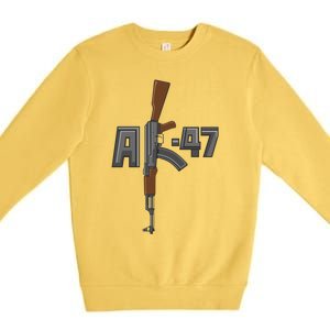 Akgreat Gift47 Rifle Gun K Design Assault Ak47 Gun Owner Funny Gift Funny Gift Premium Crewneck Sweatshirt