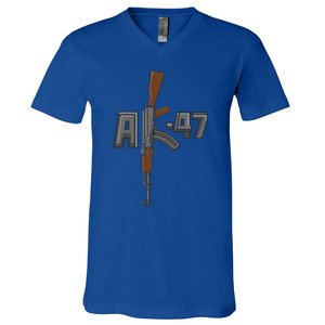 Akgreat Gift47 Rifle Gun K Design Assault Ak47 Gun Owner Funny Gift Funny Gift V-Neck T-Shirt