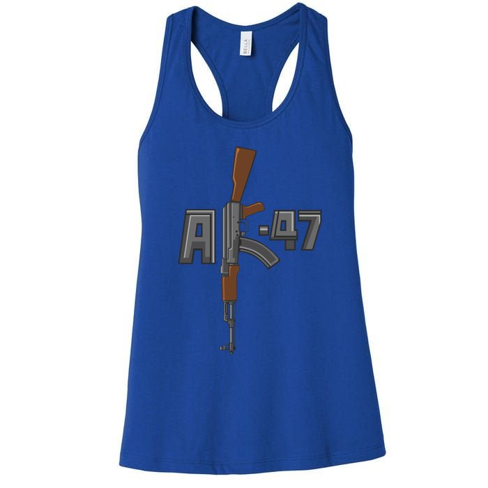 Akgreat Gift47 Rifle Gun K Design Assault Ak47 Gun Owner Funny Gift Funny Gift Women's Racerback Tank