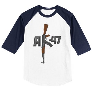 Akgreat Gift47 Rifle Gun K Design Assault Ak47 Gun Owner Funny Gift Funny Gift Baseball Sleeve Shirt