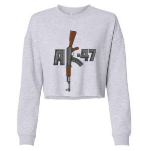 Akgreat Gift47 Rifle Gun K Design Assault Ak47 Gun Owner Funny Gift Funny Gift Cropped Pullover Crew