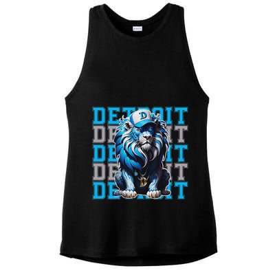 All Grit Retro Lion Lover Ladies PosiCharge Tri-Blend Wicking Tank