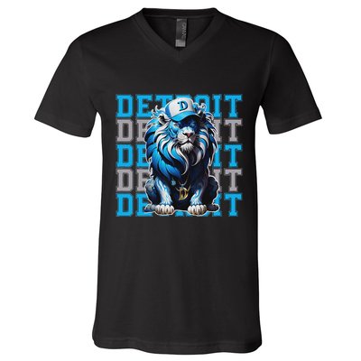 All Grit Retro Lion Lover V-Neck T-Shirt
