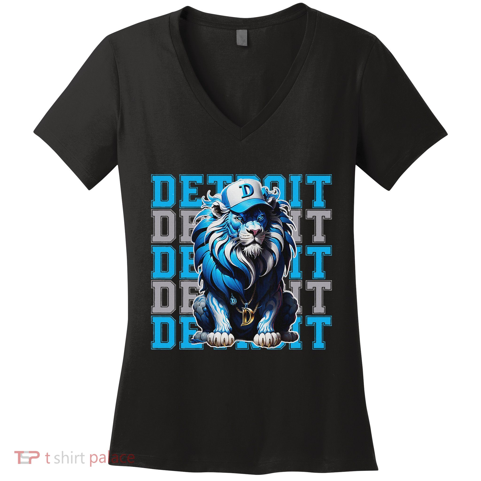 All Grit Retro Lion Lover Women's V-Neck T-Shirt