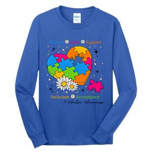 Autism Gift Respect Love Support Autism Awareness Gift Tall Long Sleeve T-Shirt