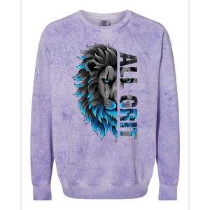 All Grit Retro Lion Lover Colorblast Crewneck Sweatshirt