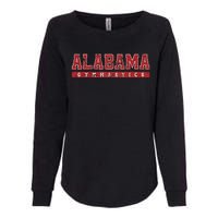 Alabama Gymnastics Red Vintage Text Womens California Wash Sweatshirt