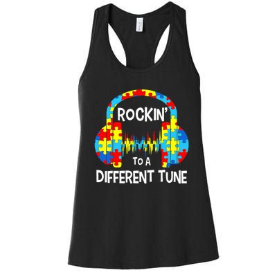 Autism Game Rocking To A Different Tune For Gamer Boys Women's Racerback Tank