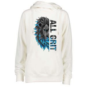 All Grit Retro Lion Lover Womens Funnel Neck Pullover Hood