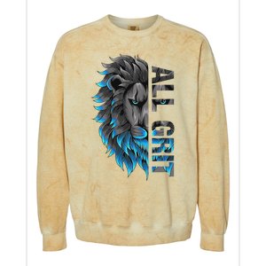 All Grit Retro Lion Lover Colorblast Crewneck Sweatshirt