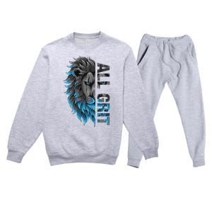 All Grit Retro Lion Lover Premium Crewneck Sweatsuit Set