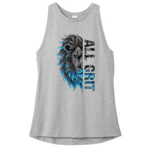 All Grit Retro Lion Lover Ladies PosiCharge Tri-Blend Wicking Tank