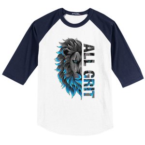 All Grit Retro Lion Lover Baseball Sleeve Shirt