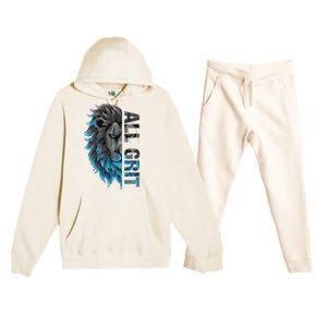 All Grit Retro Lion Lover Premium Hooded Sweatsuit Set