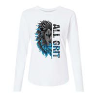 All Grit Retro Lion Lover Womens Cotton Relaxed Long Sleeve T-Shirt