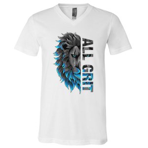 All Grit Retro Lion Lover V-Neck T-Shirt