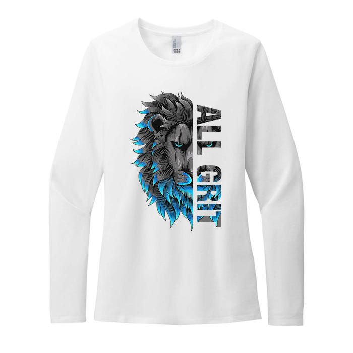 All Grit Retro Lion Lover Womens CVC Long Sleeve Shirt