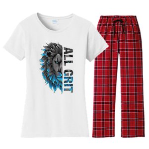 All Grit Retro Lion Lover Women's Flannel Pajama Set