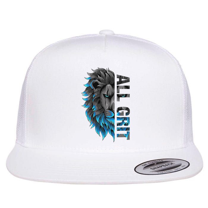 All Grit Retro Lion Lover Flat Bill Trucker Hat