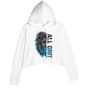 All Grit Retro Lion Lover Crop Fleece Hoodie