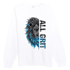 All Grit Retro Lion Lover Premium Crewneck Sweatshirt