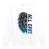 All Grit Retro Lion Lover Premium Crewneck Sweatshirt