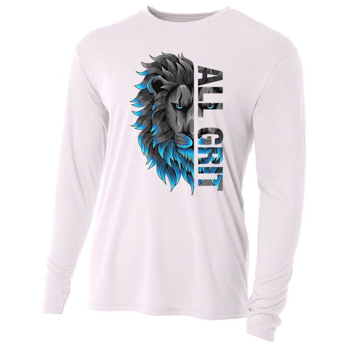 All Grit Retro Lion Lover Cooling Performance Long Sleeve Crew