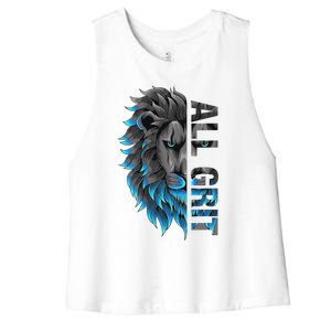 All Grit Retro Lion Lover Women's Racerback Cropped Tank