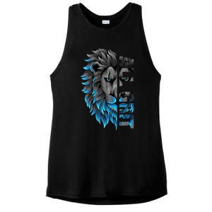 All Grit Retro Lion Lover Ladies PosiCharge Tri-Blend Wicking Tank