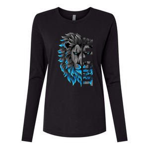 All Grit Retro Lion Lover Womens Cotton Relaxed Long Sleeve T-Shirt