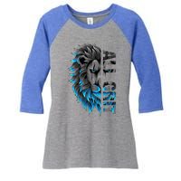 All Grit Retro Lion Lover Women's Tri-Blend 3/4-Sleeve Raglan Shirt