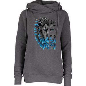 All Grit Retro Lion Lover Womens Funnel Neck Pullover Hood