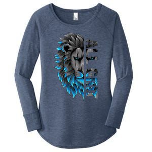 All Grit Retro Lion Lover Women's Perfect Tri Tunic Long Sleeve Shirt