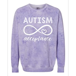 Autism Gift Red Instead Inifinity Gift Acceptance Cute Gift Colorblast Crewneck Sweatshirt