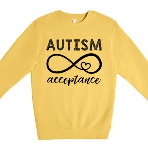 Autism Gift Red Instead Inifinity Gift Acceptance Cute Gift Premium Crewneck Sweatshirt