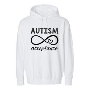 Autism Gift Red Instead Inifinity Gift Acceptance Cute Gift Garment-Dyed Fleece Hoodie