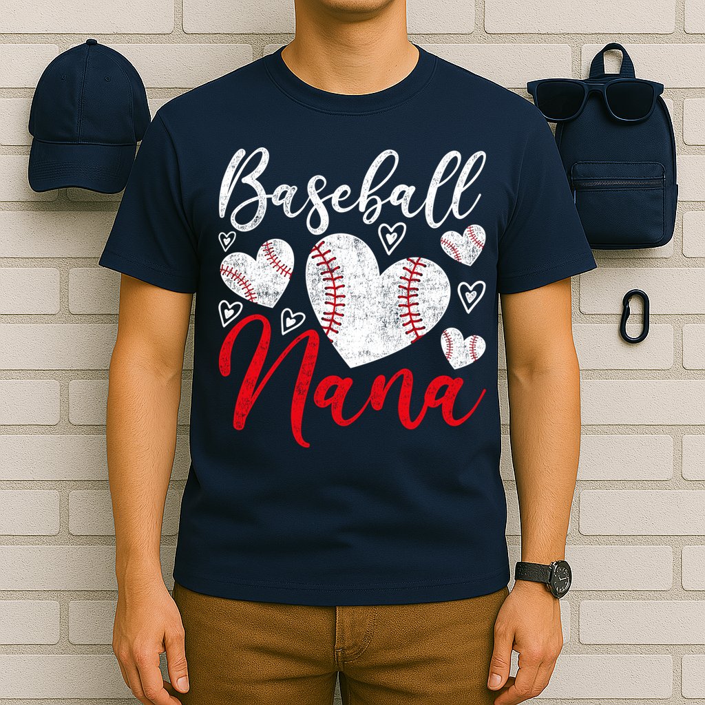 American Game Retired Baseball Nana Grandmother Baseball T-Shirt