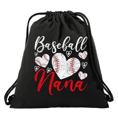 American Game Retired Baseball Nana Grandmother Baseball Mother's Day Drawstring Bag