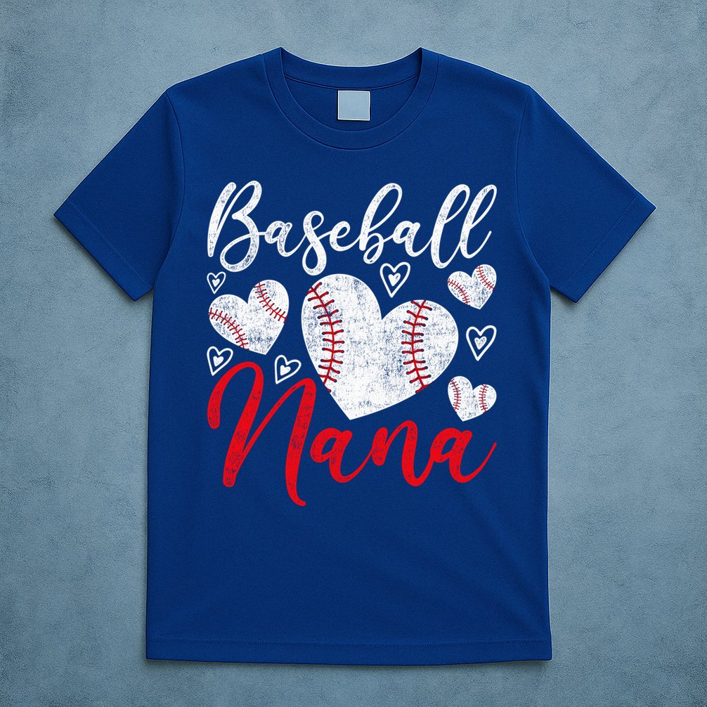 American Game Retired Baseball Nana Grandmother Baseball Mother's Day T-Shirt