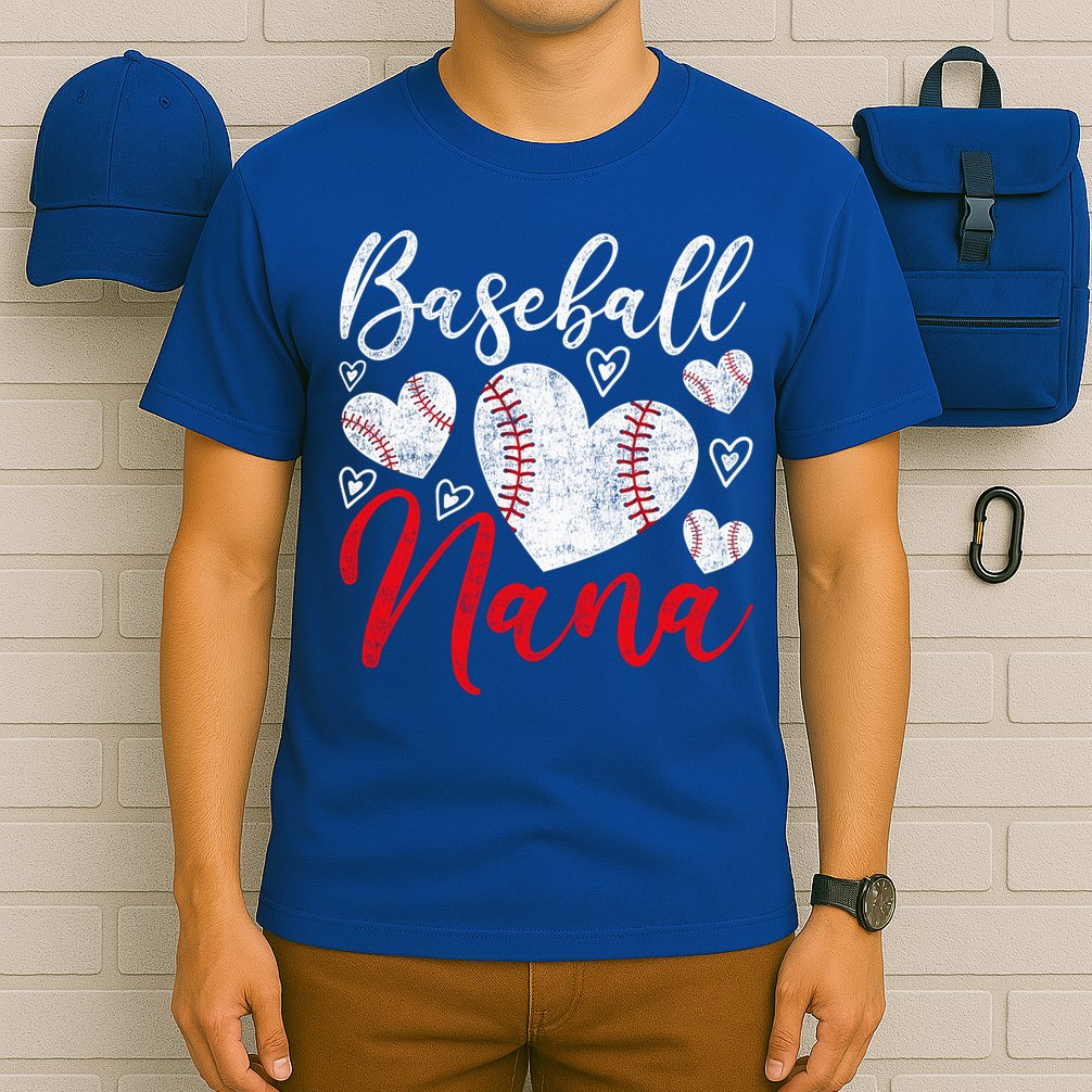 American Game Retired Baseball Nana Grandmother Baseball Mother's Day T-Shirt