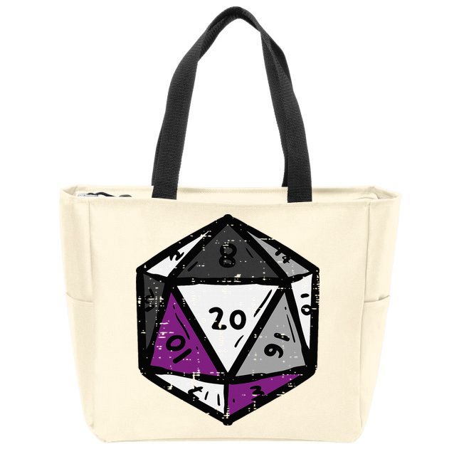 Asexual Gamer Rpg Dice Ace Pride Flag Lgbtq Zip Tote Bag