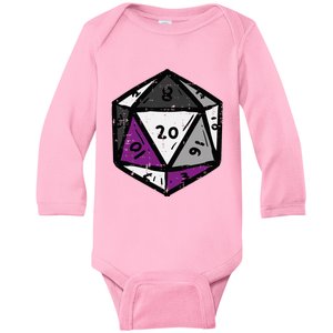 Asexual Gamer Rpg Dice Ace Pride Flag Lgbtq Baby Long Sleeve Bodysuit